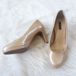 Alex Marie Camel Tan Heels Patent Pumps 7.5